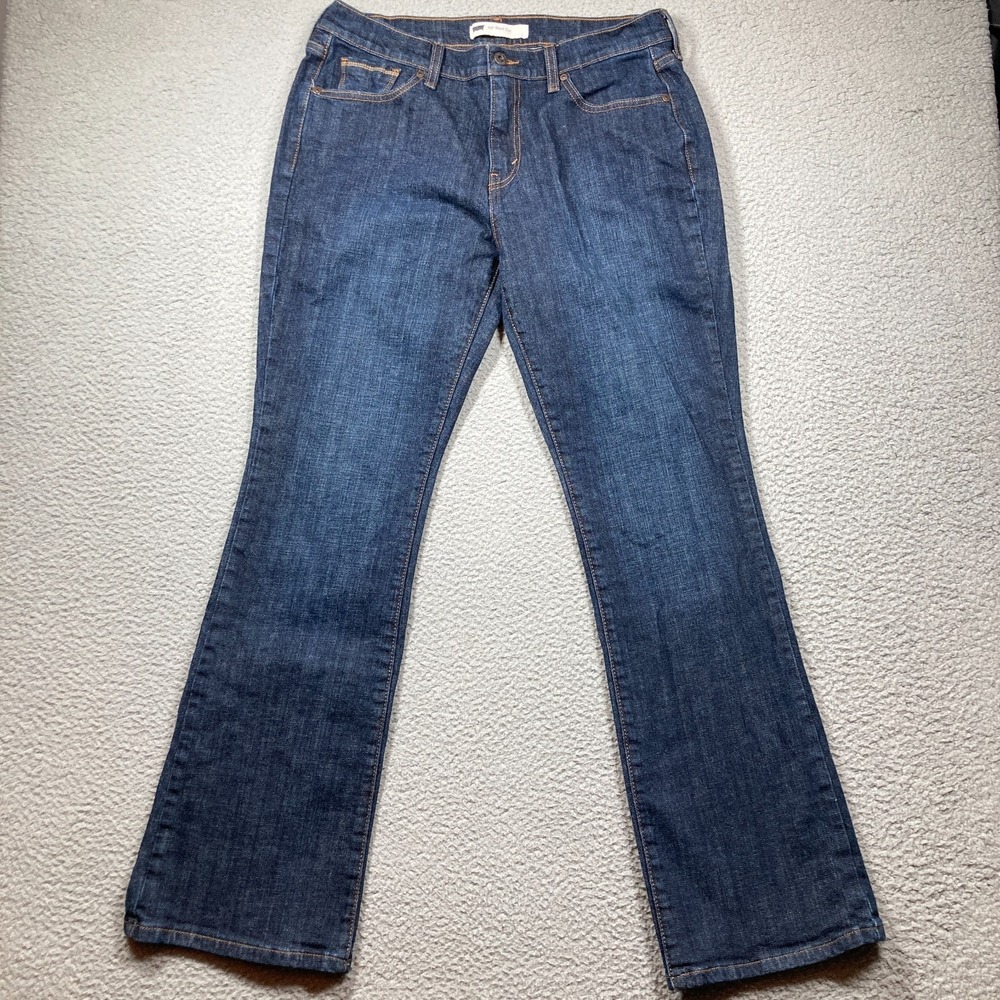 Levis 515 Jeans Women's 12M Dark Wash Blue Boot Cut Stretch Mid Rise Denim